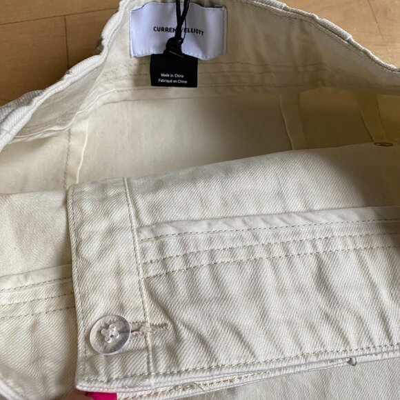 𝅺CURRENT/ELLIOTT BNWT White Jean Mini Wrap Skirt 25 - Picture 10 of 10